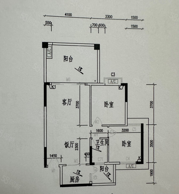 白天鹅花园2室1厅1卫91.37㎡北150万