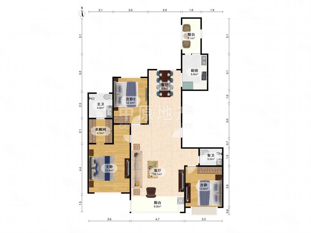 地产尚海郦景3室2厅2卫163.96㎡南2430万