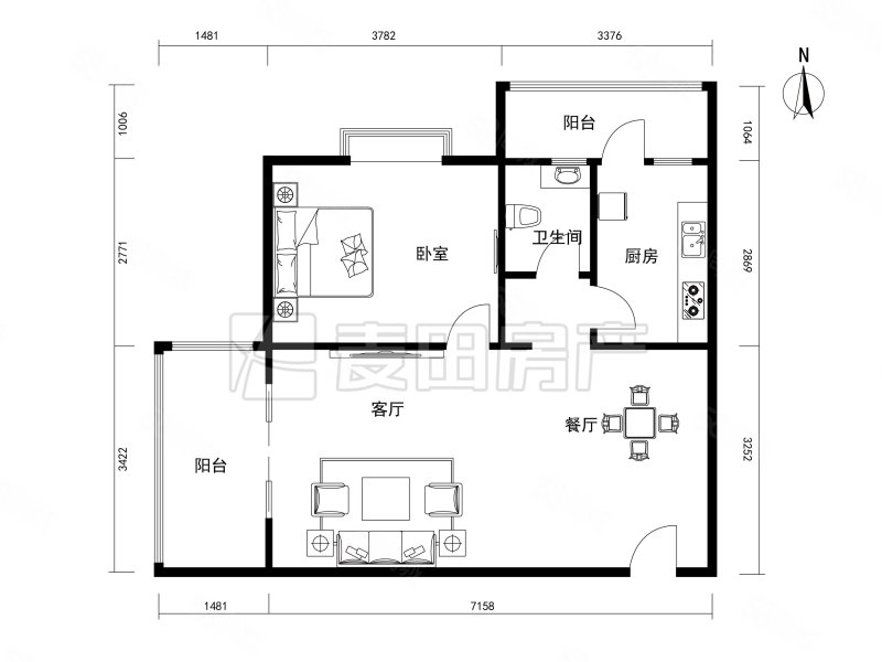 富贵园(一区)1室1厅1卫61㎡西北840万