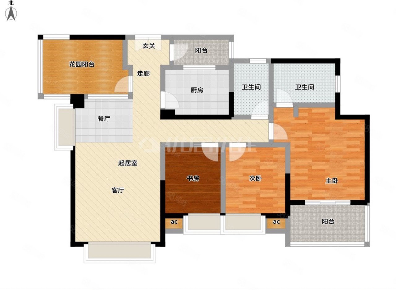 华发国宾壹号4室2厅2卫134.37㎡南北240万