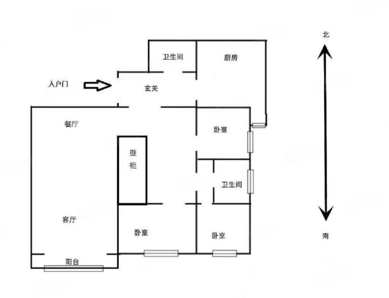 密东广场3室2厅2卫139.96㎡南北370万