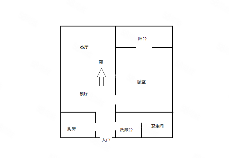 江东好世界1室1厅1卫53.02㎡东64万