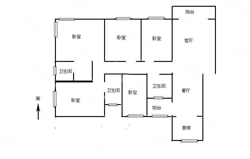 官南大道锦苑花园精装5房多少年才有的户型面对主景观