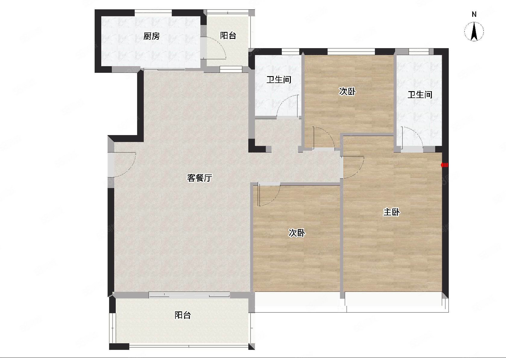 碧桂园流苏园3室2厅2卫131㎡南北137万