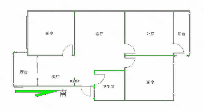 防爆西区家属院3室2厅1卫120㎡南北108万