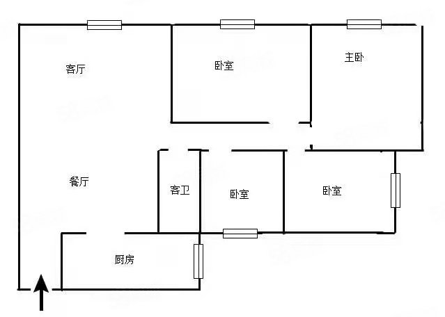 通佛路临街小区4室2厅1卫120㎡南北32.8万