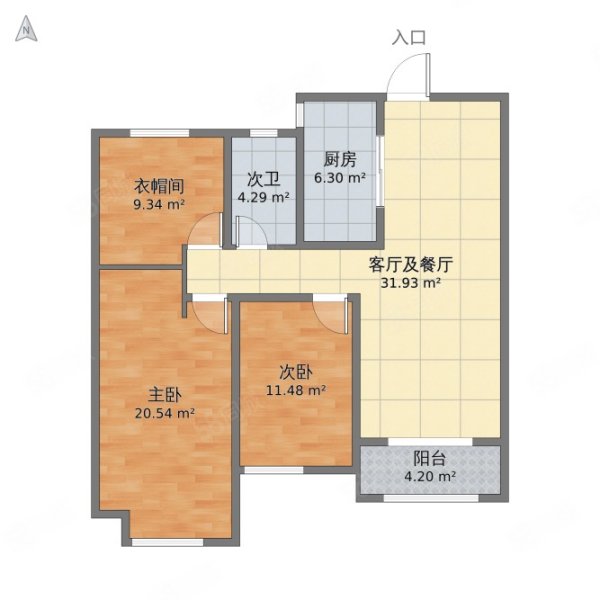 颐景苑3室2厅1卫102㎡南北68万