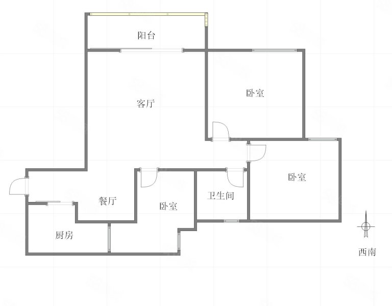 华宇老街印象3室2厅1卫89㎡南北73.5万