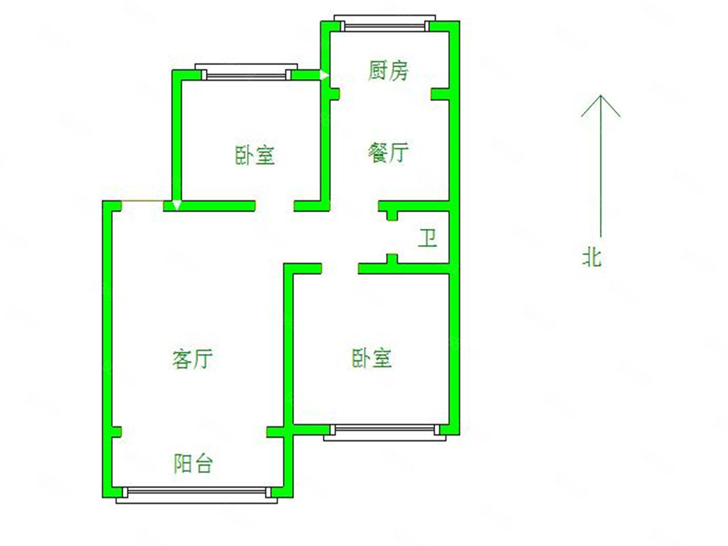 金路苑2室2厅1卫88㎡南北69万