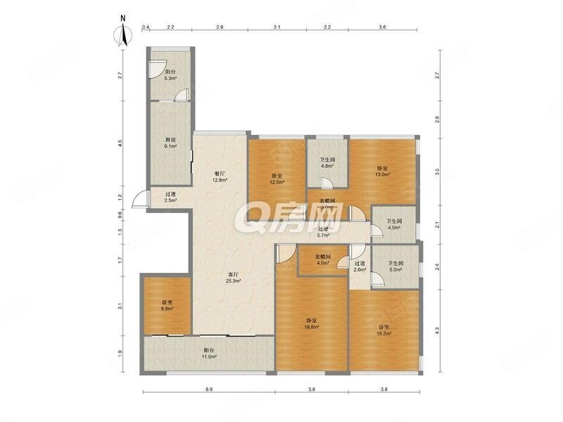 云顶澜山(北区)5室2厅3卫162.6㎡南北350万