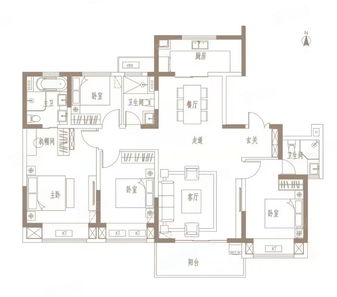 电建泷悦华庭1期4室2厅3卫156㎡南北208万