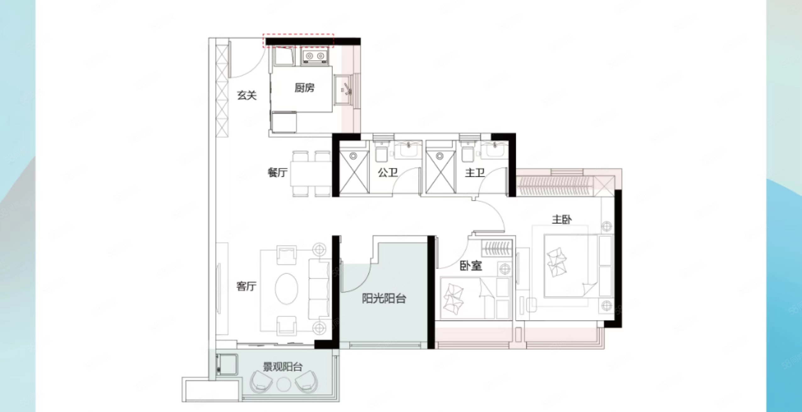 城发榕华里3室2厅2卫88㎡南109万