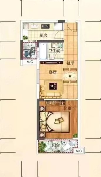 融冠水映豪廷1室2厅1卫48.21㎡南北28.8万