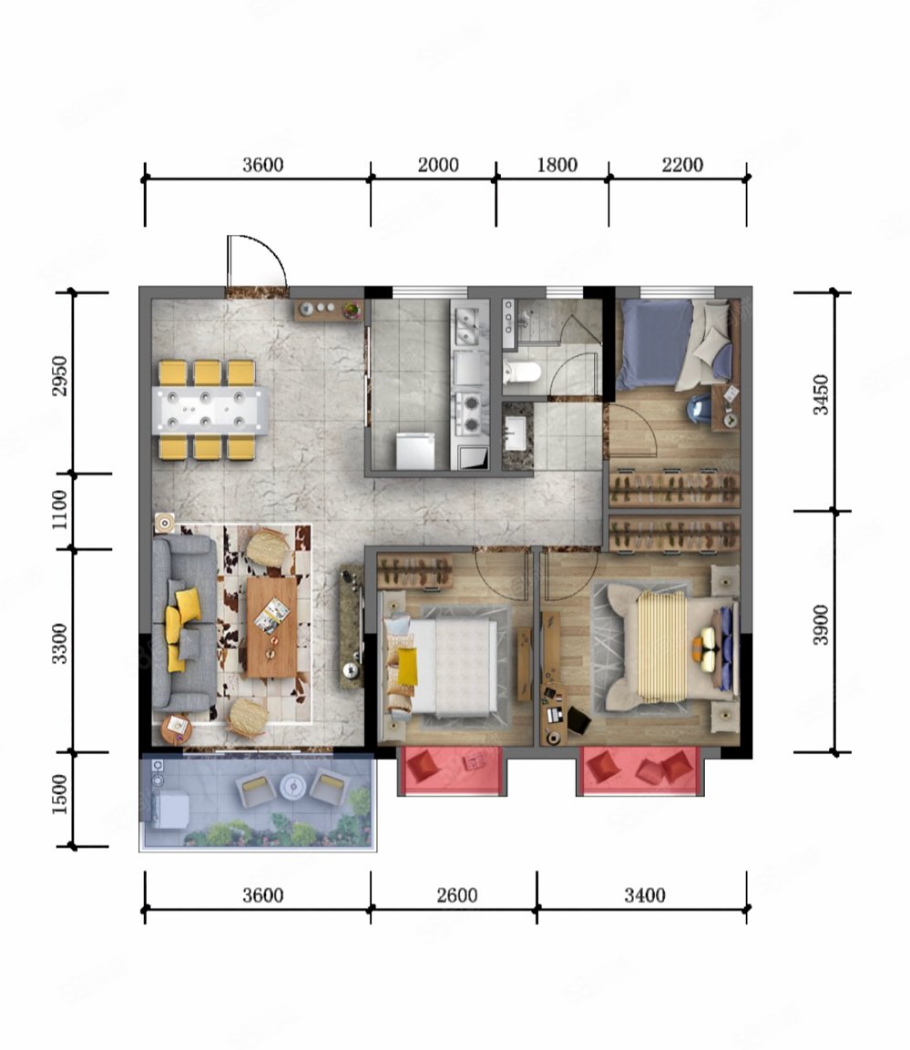 海伦保大城小院一梯两户小高层单价4900急售48万