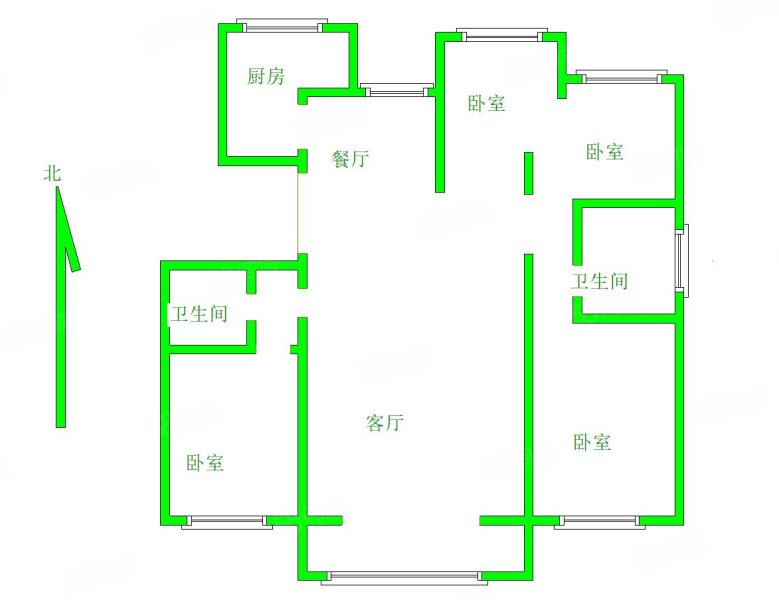 未来花郡(北区)4室2厅2卫166㎡南北230万