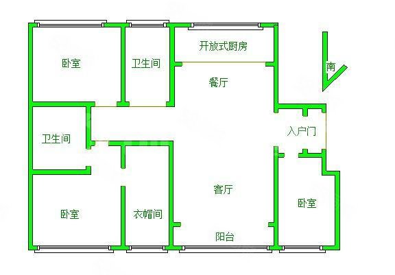 万海华府北苑3室2厅2卫144㎡南365万