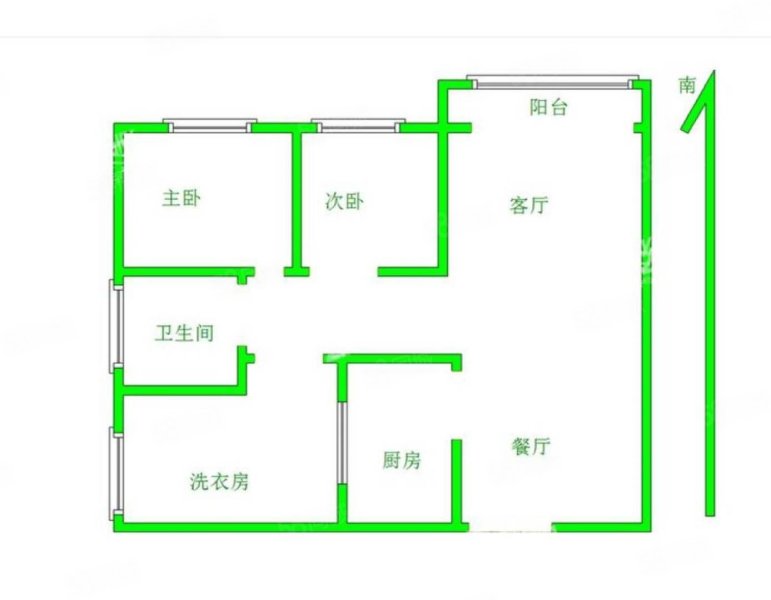 五洲观澜2室2厅1卫95㎡南北58.8万