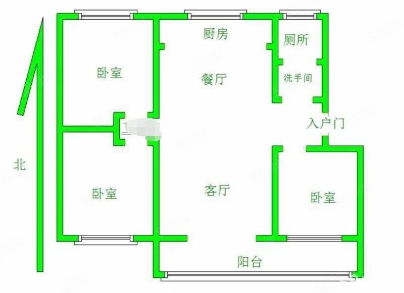 平章府3室2厅1卫117㎡南北76万