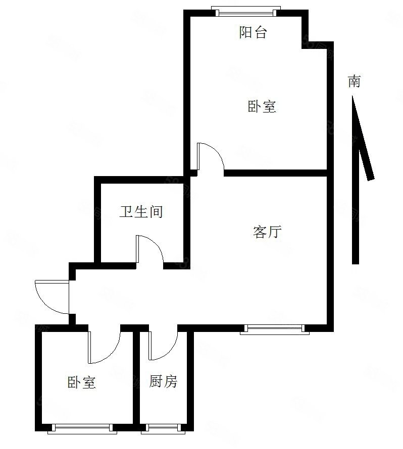 怡和雅苑2室1廳1衛(wèi)62㎡南北115萬(wàn)