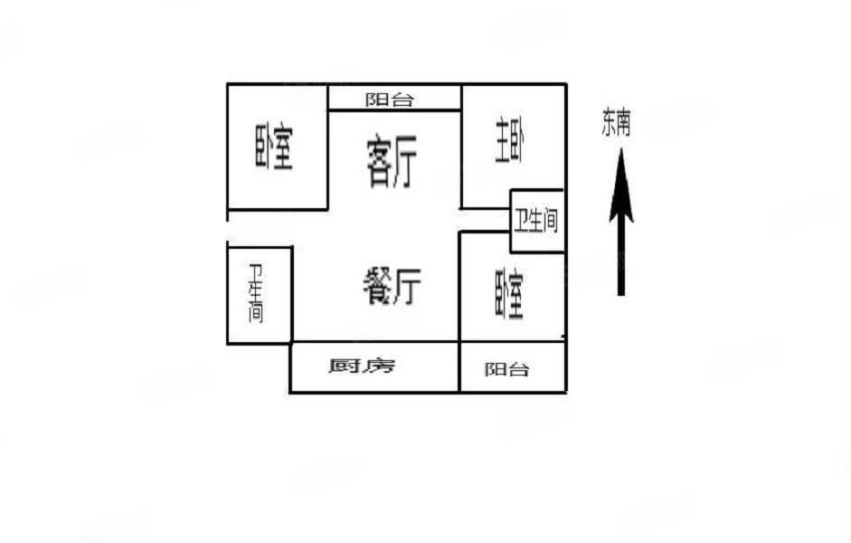 金牛小区3室2厅2卫94.25㎡南北210万