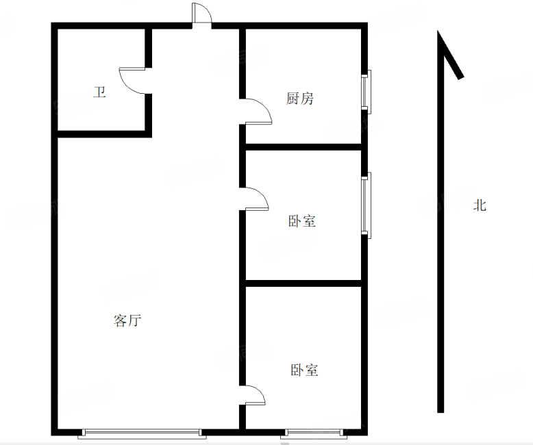 宏发三千院2室2厅1卫69.33㎡东南60万