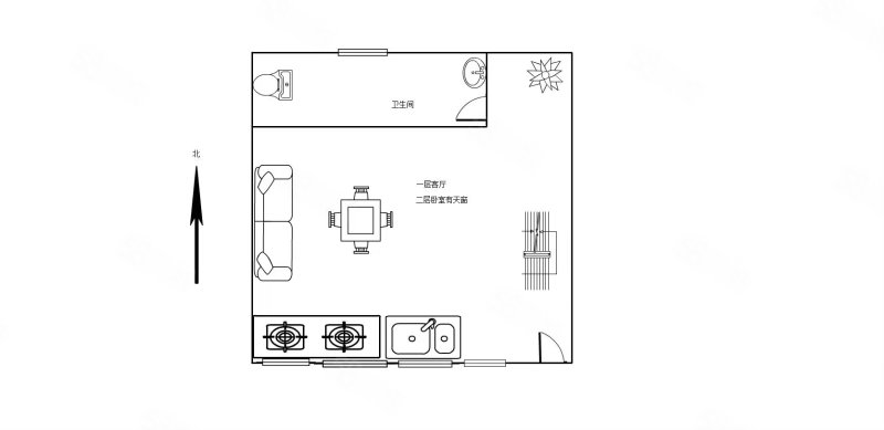 校场四条小区1室1厅1卫12㎡南北158万