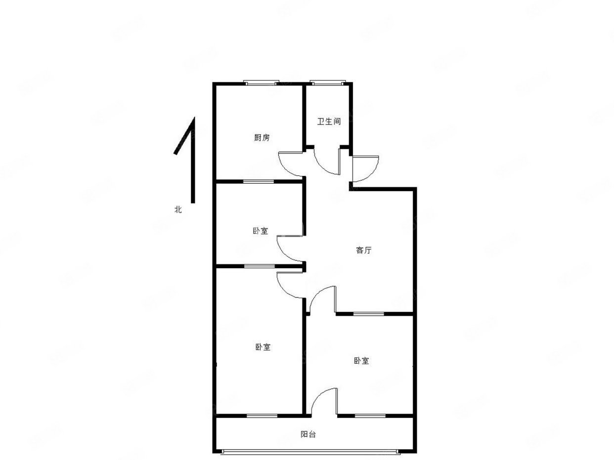 兴东西区3室1厅1卫84㎡南北40万