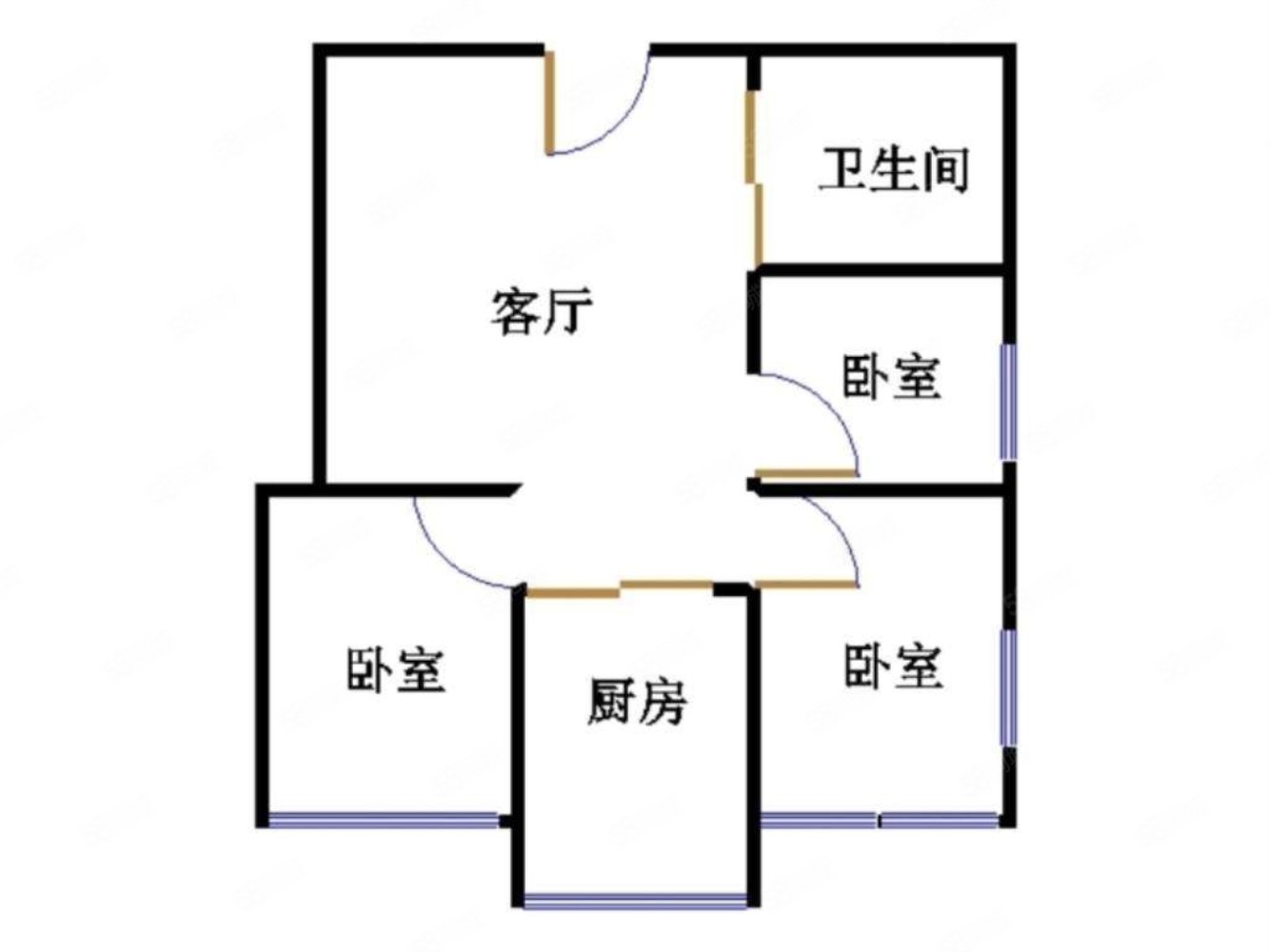 节能住宅小区2室2厅1卫112.59㎡东南113万