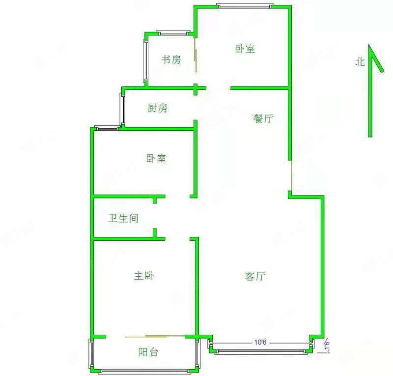 君悦华府3室2厅1卫121㎡南北82.28万