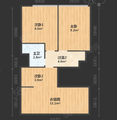 广州民间金融大厦3室2厅2卫43㎡南71.3万