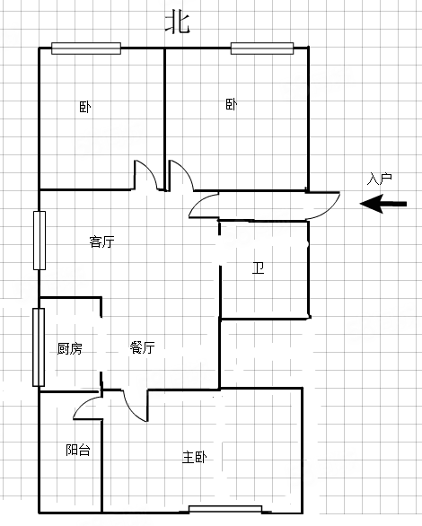 洋中花园3室2厅1卫96.8㎡南北138万