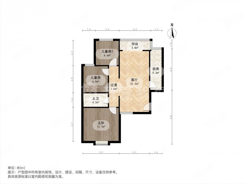 奥龙湾3室1厅1卫114㎡南北110万