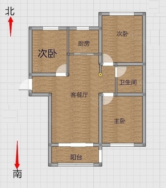 水榭雅庭3室2厅1卫102.74㎡南北75.8万