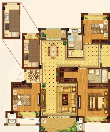 南山郡洋房 复试 160平方 带50平方大露台 赠送车位