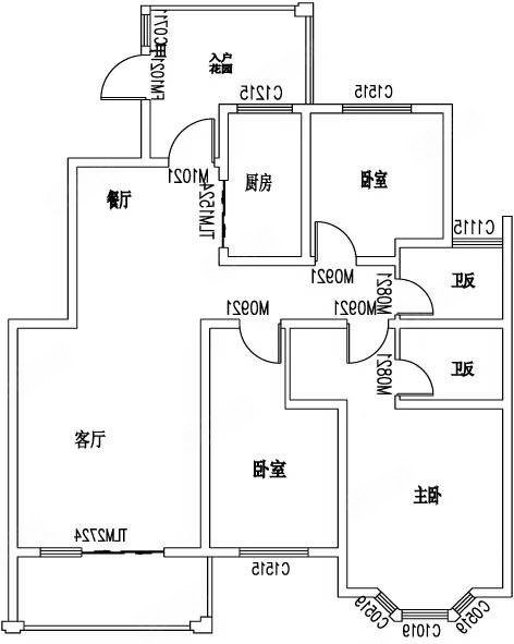 宏利达银河湾3室2厅2卫137.48㎡南北95.8万