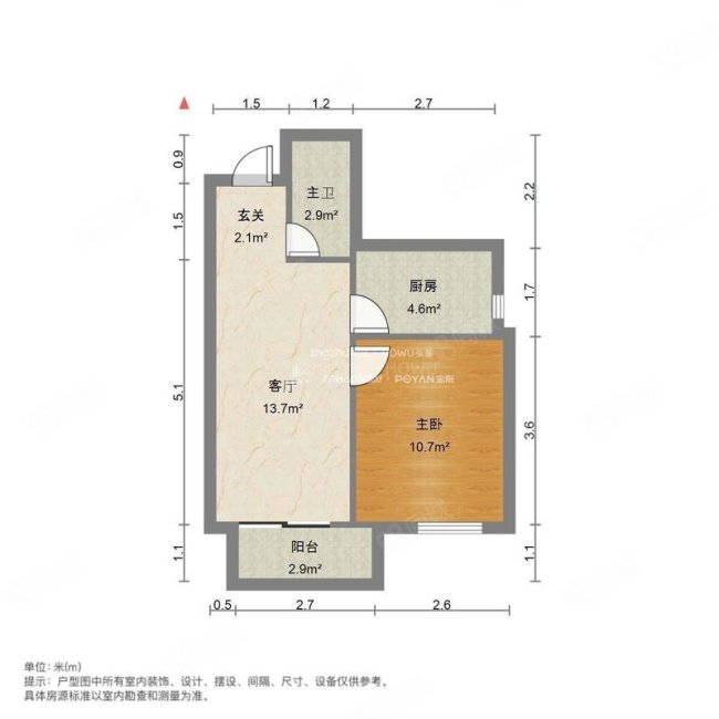 鸿景苑2室1厅1卫52.97㎡南北68万