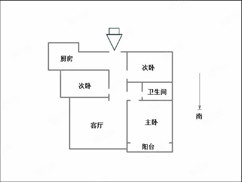 广电花园3室2厅1卫114㎡南北58万