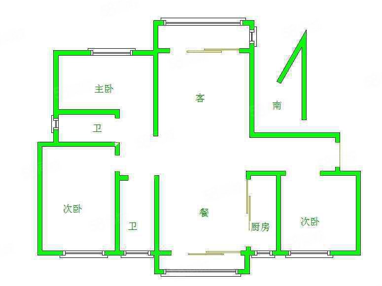 雅居乐中央府(东区)3室2厅2卫117㎡南285万