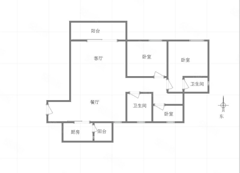 珠江城(D区)3室2厅2卫98.39㎡东72万