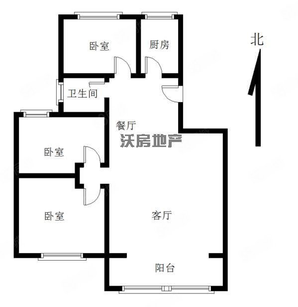 龙府尚品3室2厅1卫108㎡南北88万