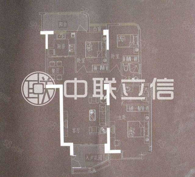 东城一号3室2厅2卫132.55㎡南北198万