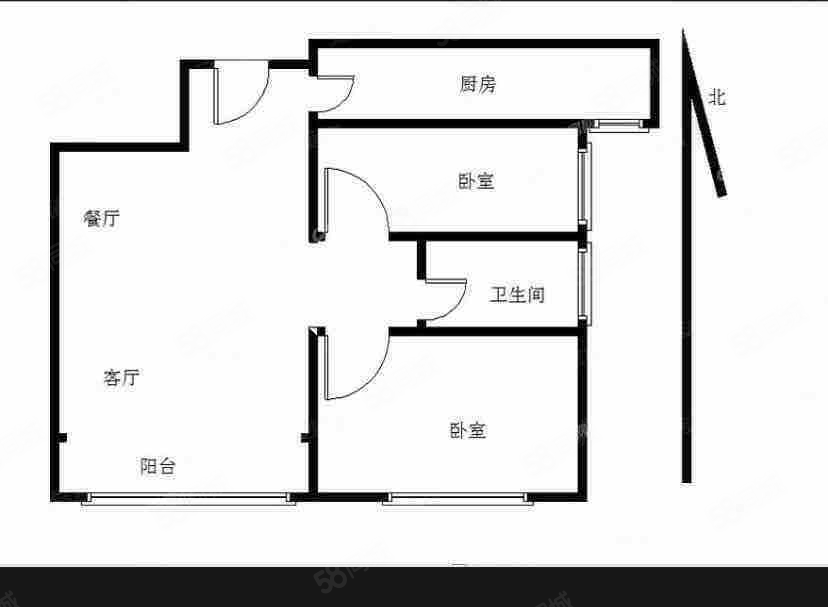 力高共和城(东区)2室1厅1卫72.46㎡南72万