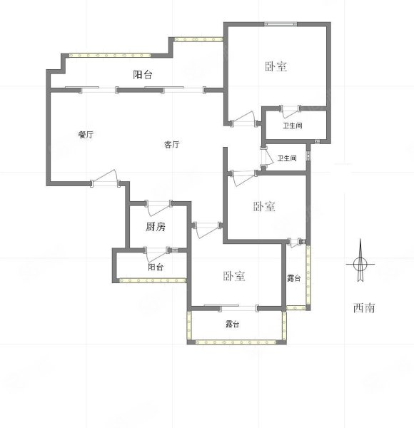 国美江天御府3室2厅2卫134.28㎡南249万