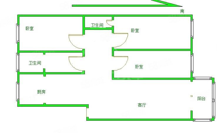 淇滨花园一区3室2厅2卫144㎡南北101万