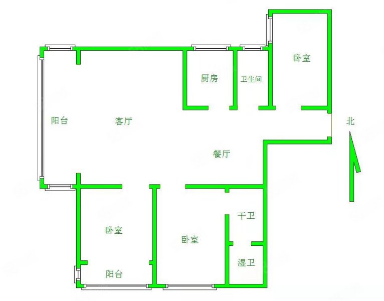 法苑小区3室2厅2卫156㎡南北125万