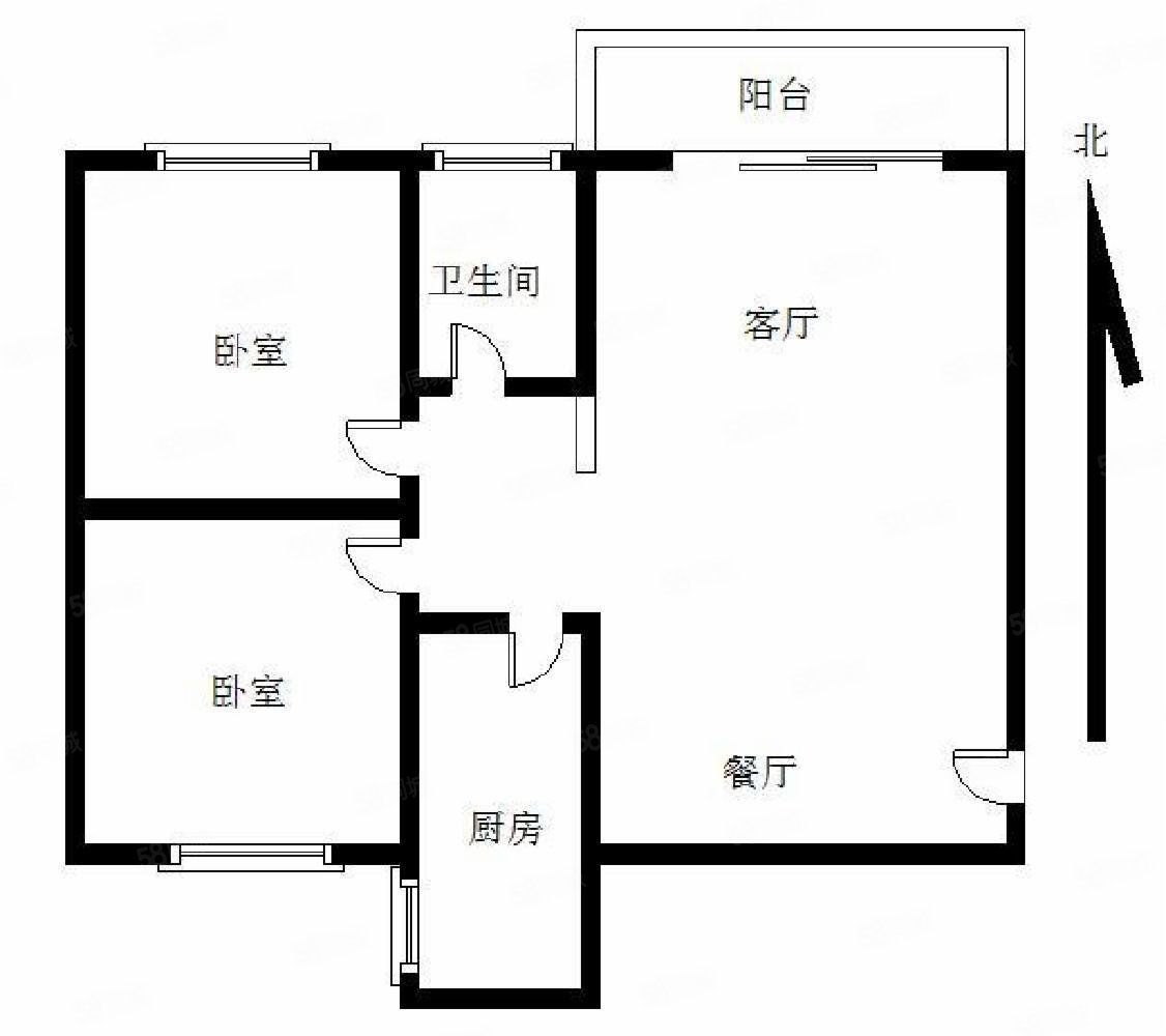 翔鹭花城三期2室2厅1卫81.87㎡南北335万