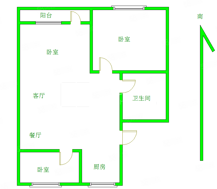 香格里拉国际城3室2厅1卫101.77㎡南北74万