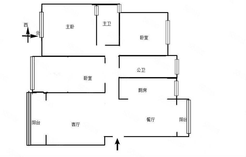 馨园3室2厅2卫128㎡南北130万