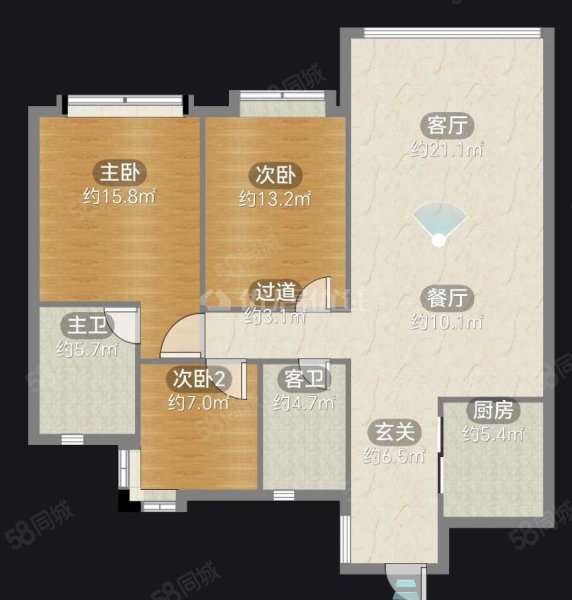 地矿新庄3室2厅2卫115.64㎡南北79.8万