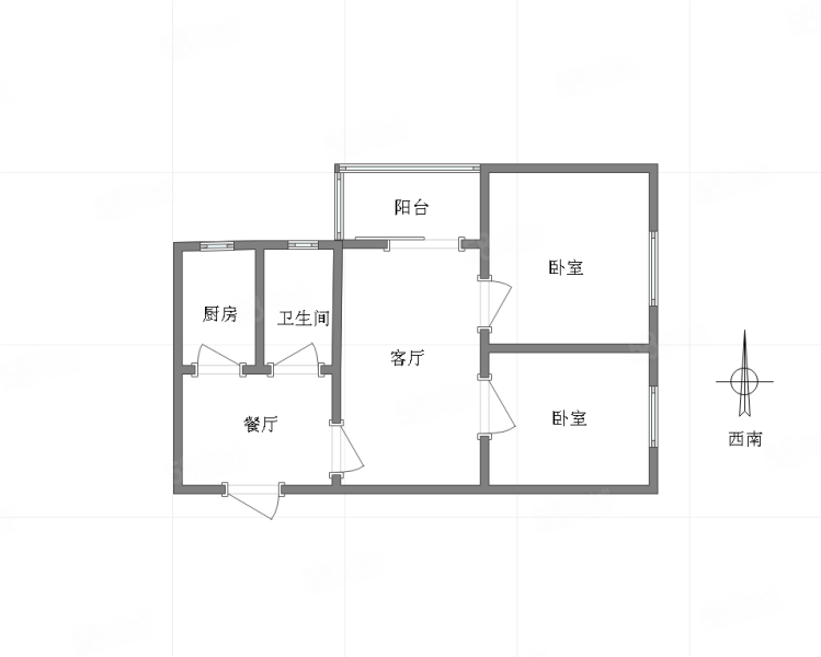 民航小区2室2厅1卫76.1㎡西南82.4万